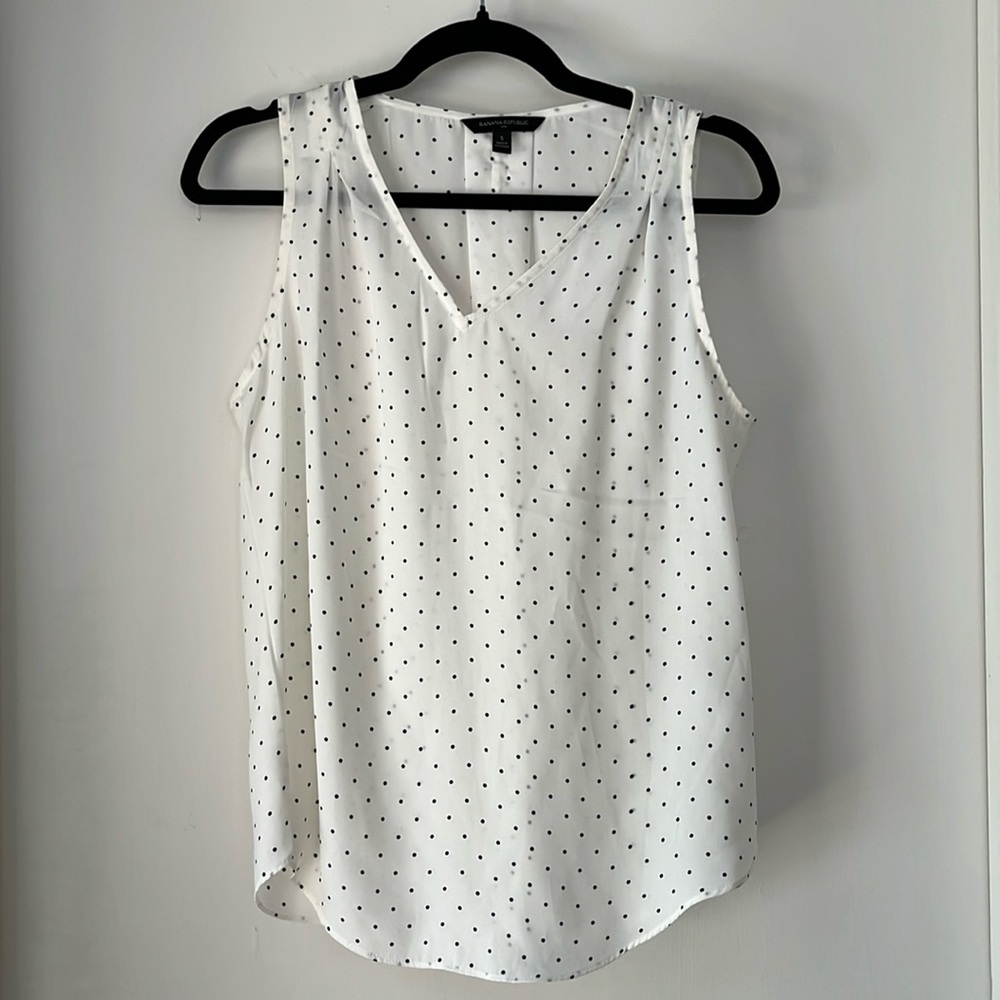 Banana Republic White Polka Dot Tank